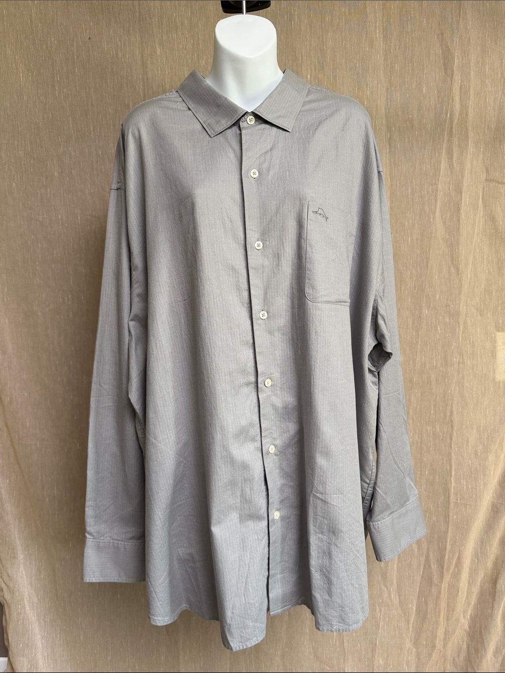 Tommy Bahama Men's Light Gray Button-Down Shirt